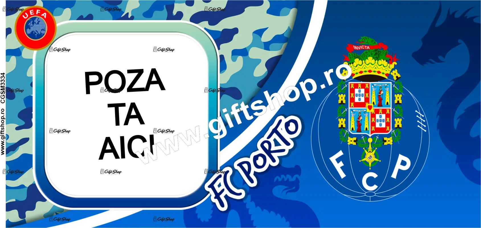 Fc porto, cana personalizata cu poza, model 3334